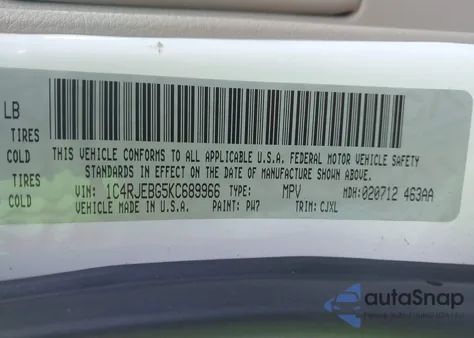 2019 Jeep Grand Cherokee Limited 4X2 z USA, uszkodzony, nr VIN 1C4RJEBG5KC689966